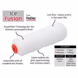 ProDec Advance 15 pc Ice Fusion Mini Paint Roller Set, 12x Rollers, Frame & 5 LTR Scuttle - Ultra-Smooth Finish with Emulsion & Satin Paints on