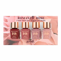 Romantic Rose Nail Paint Gift Set, 4 rose tinted gelly hi shine shades, Pink