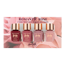 Romantic Rose Nail Paint Gift Set, 4 rose tinted gelly hi shine shades, Pink