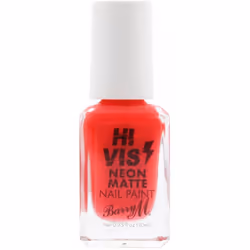 Barry M Cosmetic HI VIS Neon Matte 10ml Nail Polish Red Frenzy