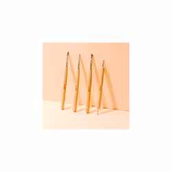 Essential Nail Art Tools, 4 pc set, includes 3 different brushes and Dotting Tool, Bamboo wood/Rose Gold