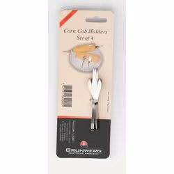 Pack Of 4 Corn Cob Holders - Windsor Stainless Steel Grunwerg Set - corn cob holders 4 windsor stainless steel grunwerg set