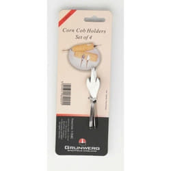 Pack Of 4 Corn Cob Holders - Windsor Stainless Steel Grunwerg Set -  corn cob holders 4 windsor stainless steel grunwerg set