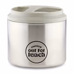 Pioneer Vacuum Insulated Lunch Box, Leak-Proof Food/Soup Flask with Extra Wide Opening, 4 Hours Hot 8 Hours Cold, 18/10 Stainless Steel - Grey, 1...