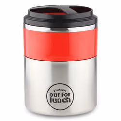 Pioneer Vacuum Insulated Lunch Box 2 Tier, Leak-Proof Food/Soup Flask with Extra Wide Opening and 2 Compartments, 4 Hours Hot 8 Hours Cold, 18/10...