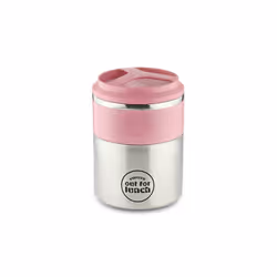 Pioneer Vacuum Lunch Box Pink Lid With Double Compartment