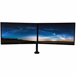 B-Tech Full Motion Twin Flat Screen Desk Mount with Double Arms