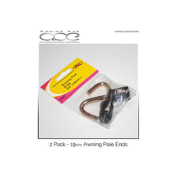 ) Awning Pole Ends Hook Type - Pack of 2 - 3/4" (19mm