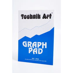 Techair Technik Art A4 Graph Pad 5mm Quadrille 70gsm 40 Sheets White/B