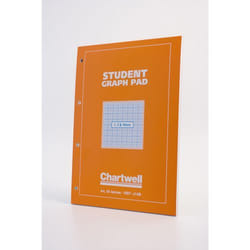 Chartwell Books Student A4 Graph Pad 1/5/10mm Grid 70gsm 50 Sheets Whi