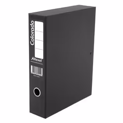 Rexel Colorado Foolscap Lockspring Box File Black (5), Black, Foolscap, 700 sheets