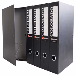 Rexel Colorado Foolscap Lockspring Box File Black (5)