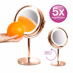 Rio Rose Gold Double Sided Cosmetic LED Mirror
