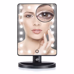 Rio Make-up Mirror 24 LED Lights Touch Dimmable 180° with 1x & 10x Magnification