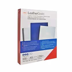 GBC LeatherGrain Binding Covers 250gsm A4 Red (25)