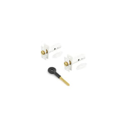 Pack of 2 White security door bolts with star type key