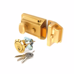 Securit - Champagne Finish Nightlatch Brass Cylinder - Standard