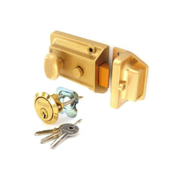 Securit - Champagne Finish Nightlatch Brass Cylinder - Standard