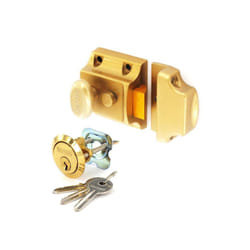 Securit - Champagne Finish Nightlatch Brass Cylinder - Narrow