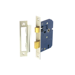 Securit - 3 Lever Sash Lock Nickel Plated with 4 Keys - 63mm
