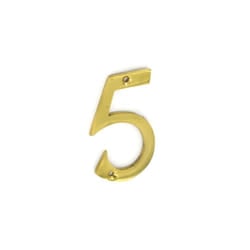 Securit - Brass Numeral No.5 - 75mm