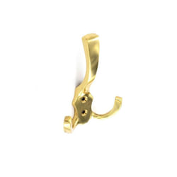 Securit - Brass Hat & Twin Coat Hook - 125mm