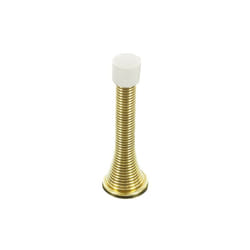 Securit - Brass Plated Spring Door Stop - 75mm