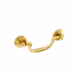Securit - Brass Drop Handle Rear Fix - 63mm