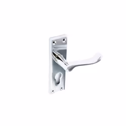 Securit - Chrome Scroll Euro Lock Handles 48mm C/C (Pair) - 150mm