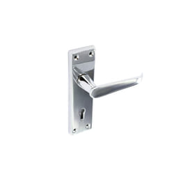 Securit - Chrome Flat Lock Handles (Pair) - 150mm