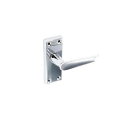 Securit - Chrome Flat Latch Handles (Pair) - 115mm