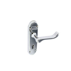 Securit - Chrome Shaped Lock Handles (1 Pair) - 170mm