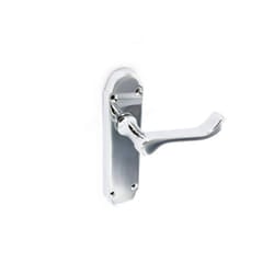 Securit - Chrome Shaped Latch Handles (1 Pair) - 170mm