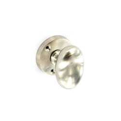 Securit - Brushed Nickel Oval Mortice Knobs (Pair) - 60mm