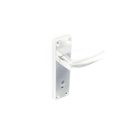 Securit - Aluminium Lock Handles Bright (Pair) - 150mm Metal