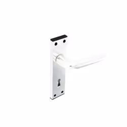 Securit - Aluminium Lock Handles Bright (Pair) - 150mm Metal + Plastic
