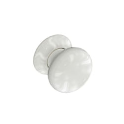 Securit - Ceramic Door Knobs White (Pair) - 60mm