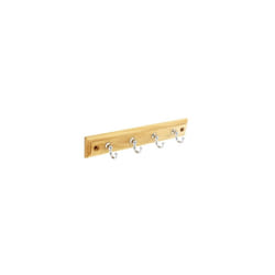 Securit S6141 4 x Chrome Plated Hooks On Pine Plaque 220mm Pack Of 1