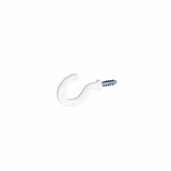 Securit S6303 Cup Hooks Plastic Covered White 38mm Pack Of 4