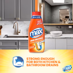 Strength Drain Unblocker, 1L, Heavy Duty Toilet Unblocker, Sink Unblocker and Drain Cleaner for Kitchen and Bathroom Drains, Fast-Acting Shower Drain