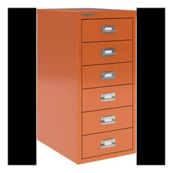Bisley Multi Drawer Cabinet 6 Drawers Bisley Orange