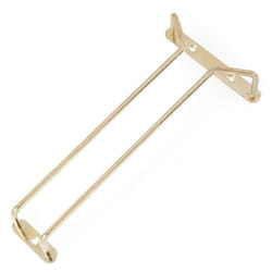 Beaumont Home Bar Accessories Stylish 10" Brass Gold Finish Glass Stem Hanger