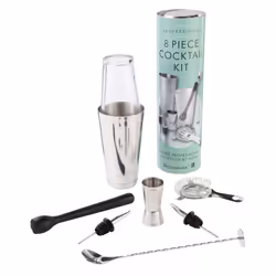 Beaumont Home Bar Stainless Steel Professional 8 Piece Cocktail Kit