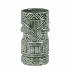 Beaumont Tropical Home Bar Accessory Ceramic Cocktail Green Kon Tiki Cup 630ml
