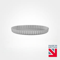 Mermaid Silver Anodised Fluted Flan Tin, 12"