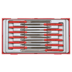 TengTools 128430105 File Set 12 Flat Blunt File, Half-round File, Round file, Triangular File, Square File