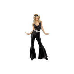 Smiffy's Adult Women's 70's Diva Costume, Catsuit, Head Scarf And Belt, 70 -