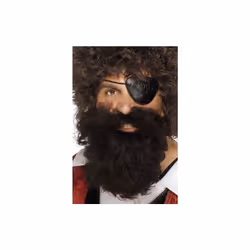 Smiffys Nylon Deluxe Pirate Beard - Brown - brown pirate beard fancy dress deluxe smiffys costume nylon mens accessory