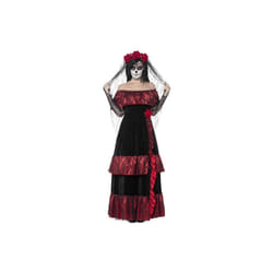 Smiffy's Adult Women's Day Of The Dead Bride Costume, Dress And Rose Veil, Day -  costume dead fancy dress day bride ladies halloween outfit corpse