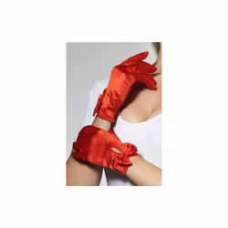 Smiffys 43173 Short Gloves (one Size) - Bow Red Fancy Dress Womens Ladies - gloves short bow red fancy dress womens ladies s ...